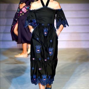 Temperley London Black Dress with Red Lips Size 4